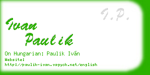 ivan paulik business card